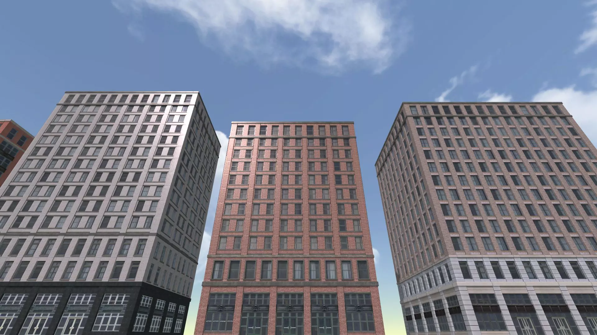 Tall urban buildings