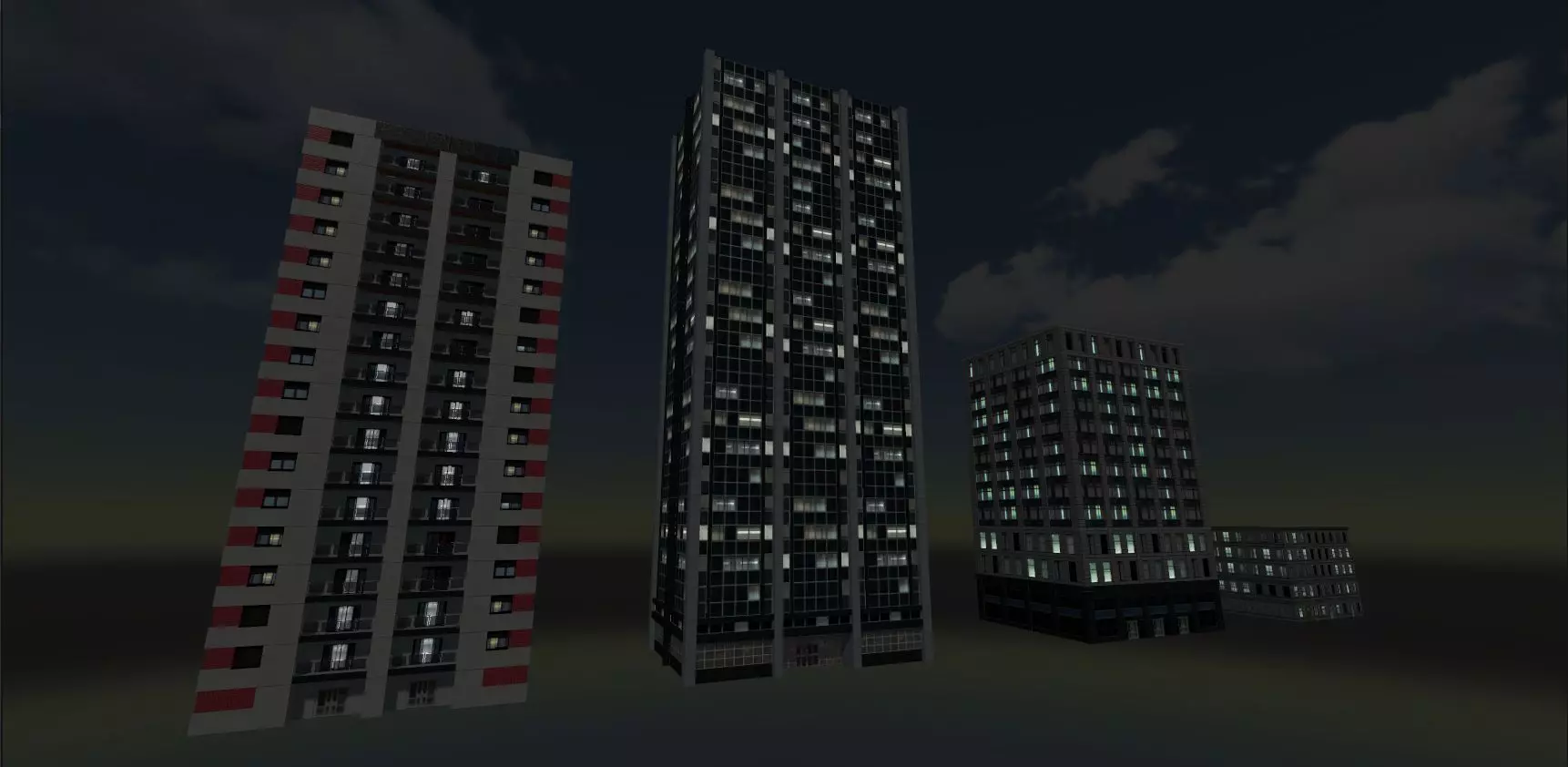 Buildings at night