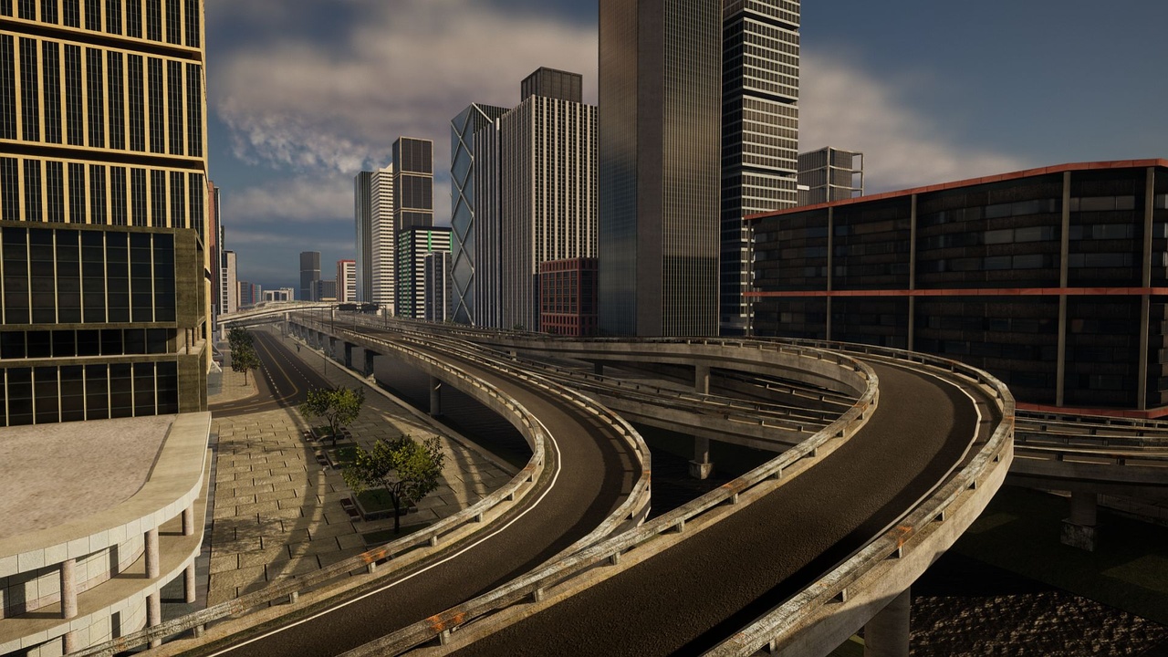 A city generated with MasterPixel3D tools