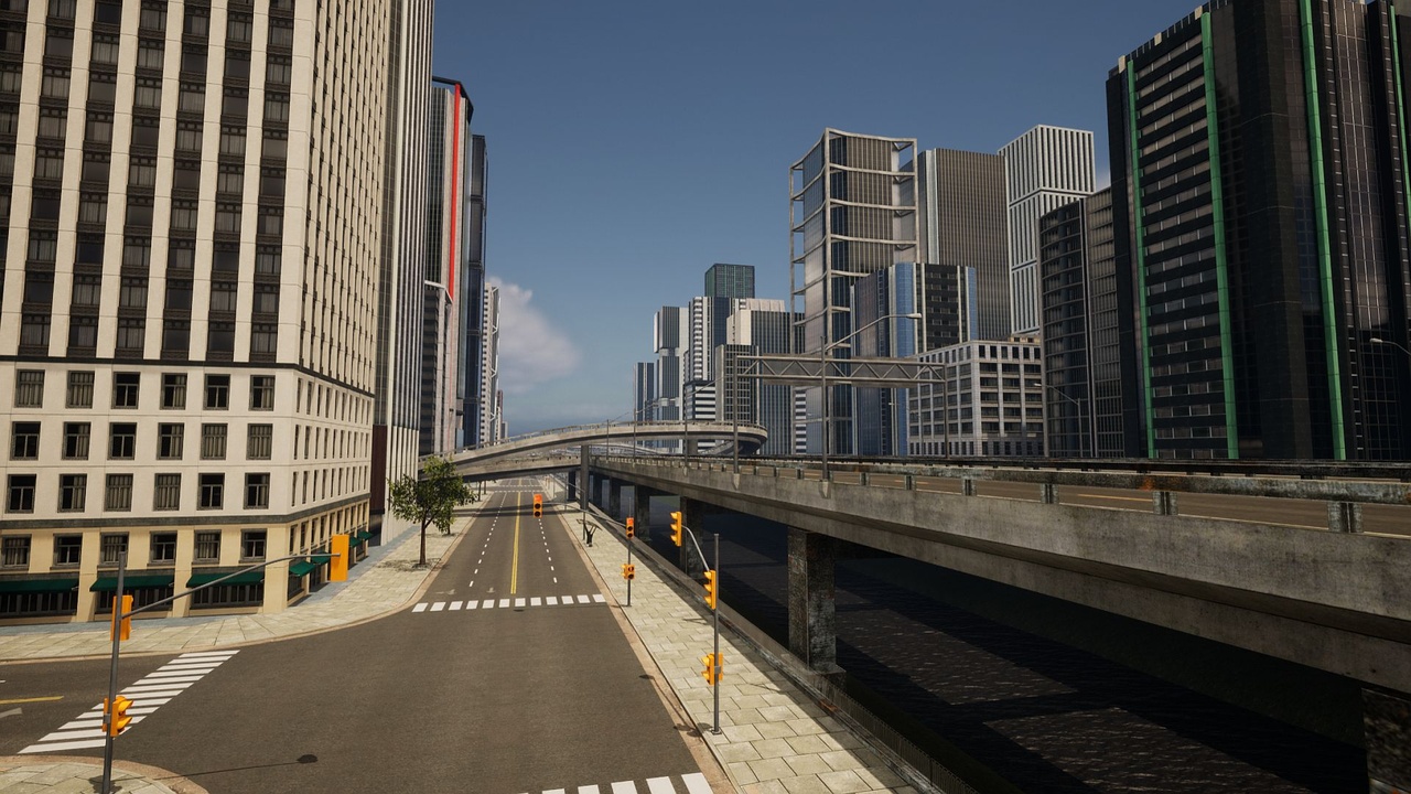 Road and viaduct