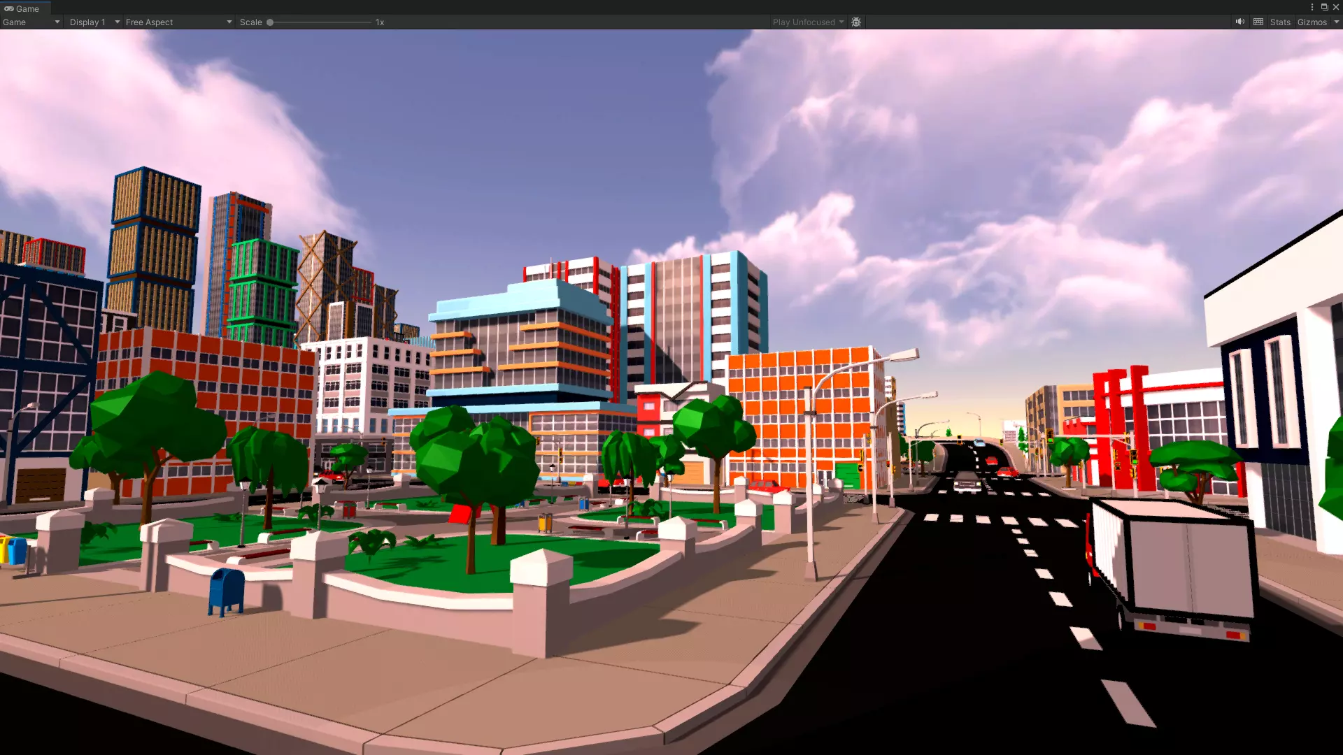 Colorful city avenue