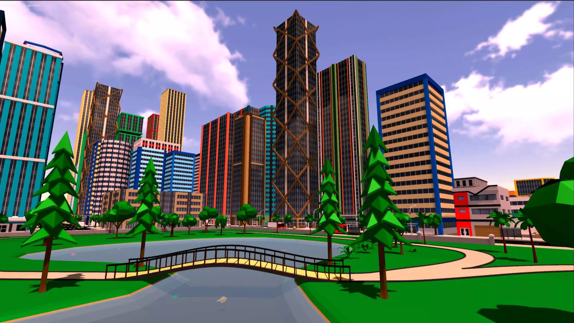 Low-poly green district