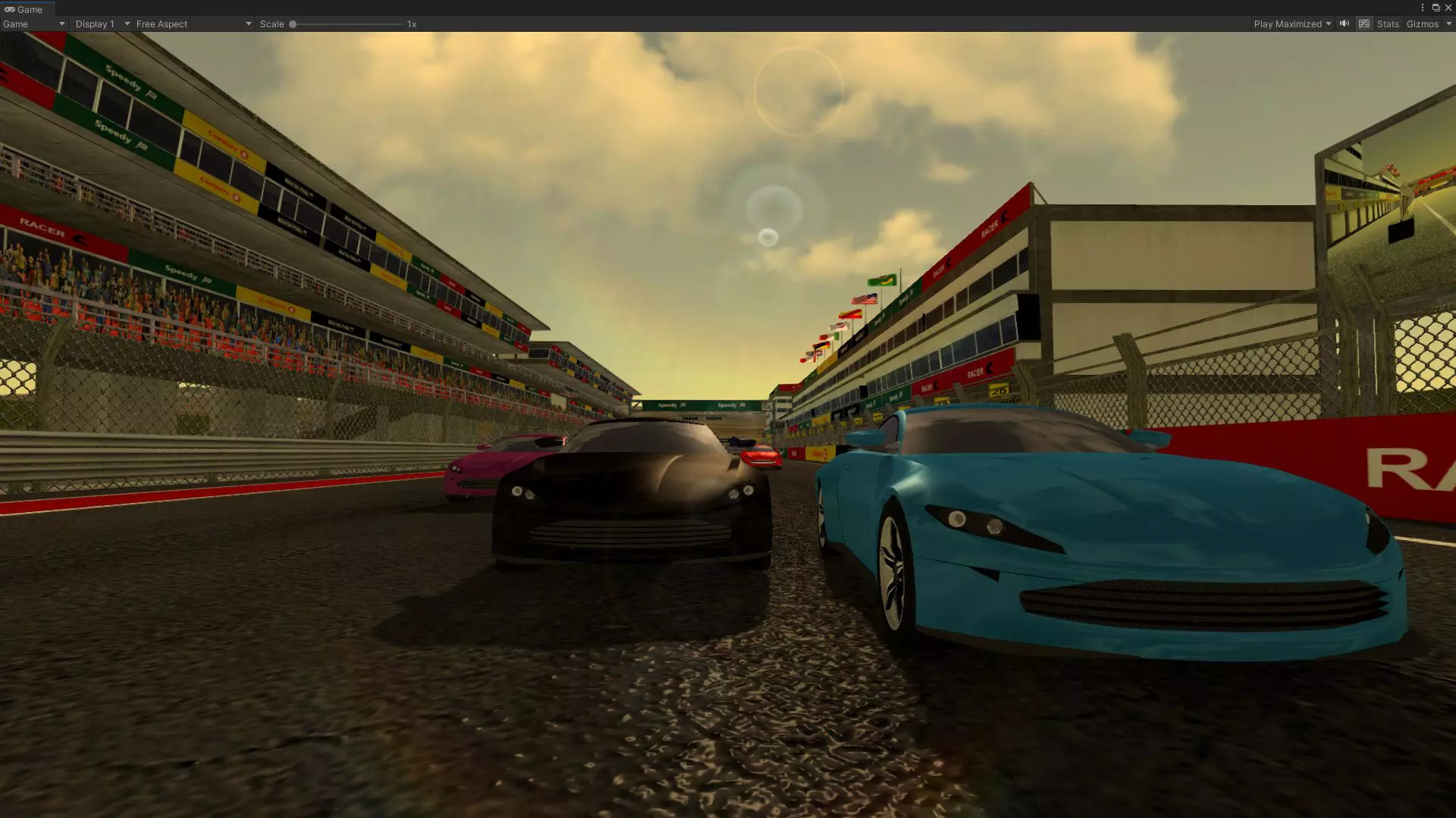 Sports cars racing